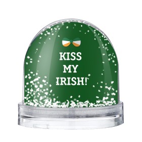Снежный шар с принтом Kiss my Irish в Петрозаводске, Пластик | Изображение внутри шара печатается на глянцевой фотобумаге с двух сторон | британия | день святого патрика | золото | ирландия