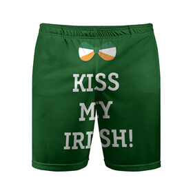 Мужские шорты спортивные с принтом Kiss my Irish в Петрозаводске,  |  | британия | день святого патрика | золото | ирландия