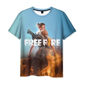 Мужская футболка 3D с принтом free fire в Петрозаводске, 100% полиэфир | прямой крой, круглый вырез горловины, длина до линии бедер | free fire | freefire | игра free fire | игра фрифаер | фри файр | фрифаер