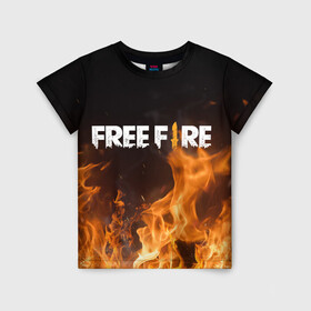 Детская футболка 3D с принтом FREE FIRE в Петрозаводске, 100% гипоаллергенный полиэфир | прямой крой, круглый вырез горловины, длина до линии бедер, чуть спущенное плечо, ткань немного тянется | free fire | freefire | игра free fire | игра фрифаер | фри файр | фрифаер