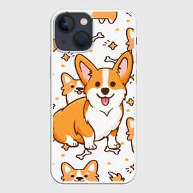 Чехол для iPhone 13 mini с принтом Корги в Петрозаводске,  |  | dog. корги | dogs | весёлые собачки | милые собачки | прикольные собачки | собаки | собачки