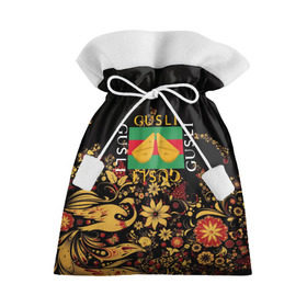 Подарочный 3D мешок с принтом GUSLI в Петрозаводске, 100% полиэстер | Размер: 29*39 см | antibrand | gucci | gucci colors | gusli | антибренд | гусли | гучи | лого | логотип | мем | надпись | прикол | цвета гучи