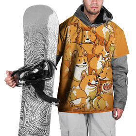 Накидка на куртку 3D с принтом Корги в Петрозаводске, 100% полиэстер |  | Тематика изображения на принте: corg | зубы | корги | милота | много | рыжие | собак | собака | собачки