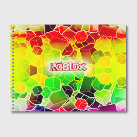 Альбом для рисования с принтом Роблокс в Петрозаводске, 100% бумага
 | матовая бумага, плотность 200 мг. | roblox | бро | геометрия | игры | квадраты | кубизм | кубы | линии | нуб | про | радуга | роблокс | человечки