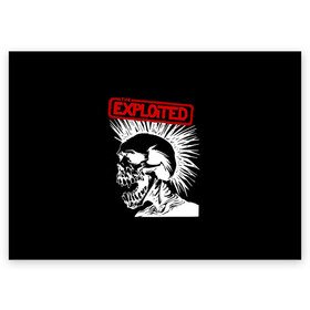 Поздравительная открытка с принтом The Exploited в Петрозаводске, 100% бумага | плотность бумаги 280 г/м2, матовая, на обратной стороне линовка и место для марки
 | Тематика изображения на принте: punks | punks not dead | the exploited | панк не сдох | панки | уоти | череп | эксплоитед