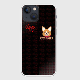 Чехол для iPhone 13 mini с принтом Корги в Петрозаводске,  |  | 3d | corg | dog | день святого валеина | корги | кость | лапа | лого | логотип | надпись | собака | эмблема