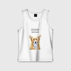 Детская майка хлопок с принтом Corgi is my Love в Петрозаводске,  |  | Тематика изображения на принте: corgi | corgi is my love | корги | собака