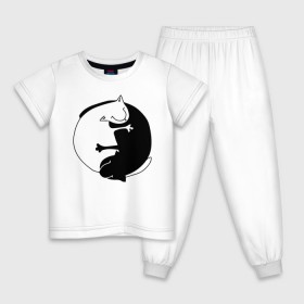 Детская пижама хлопок с принтом Инь-Янь Коты в Петрозаводске, 100% хлопок |  брюки и футболка прямого кроя, без карманов, на брюках мягкая резинка на поясе и по низу штанин
 | инь янь | кот | котэ | котята | купить | футболка