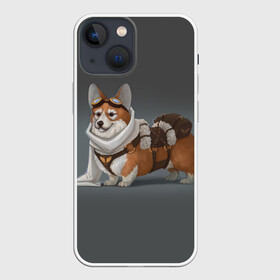 Чехол для iPhone 13 mini с принтом КОРГИ ПИЛОТ в Петрозаводске,  |  | animals | corgi | dogs | pets | puppies | queen | животные | корги | королева | песики | питомцы | собаки | щенки