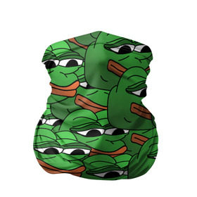 Бандана-труба 3D с принтом Pepe The Frog в Петрозаводске, 100% полиэстер, ткань с особыми свойствами — Activecool | плотность 150‒180 г/м2; хорошо тянется, но сохраняет форму | Тематика изображения на принте: frog | meme | memes | pepe | pepe the frog | грустная жабка | лягушка | лягушонок пепе | мем | мемы