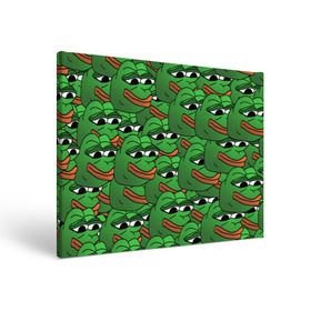 Холст прямоугольный с принтом Pepe The Frog в Петрозаводске, 100% ПВХ |  | Тематика изображения на принте: frog | meme | memes | pepe | pepe the frog | грустная жабка | лягушка | лягушонок пепе | мем | мемы