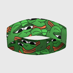 Повязка на голову 3D с принтом Pepe The Frog в Петрозаводске,  |  | frog | meme | memes | pepe | pepe the frog | грустная жабка | лягушка | лягушонок пепе | мем | мемы
