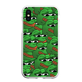 Чехол для iPhone XS Max матовый с принтом Pepe The Frog в Петрозаводске, Силикон | Область печати: задняя сторона чехла, без боковых панелей | Тематика изображения на принте: frog | meme | memes | pepe | pepe the frog | грустная жабка | лягушка | лягушонок пепе | мем | мемы