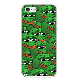 Чехол для iPhone 5/5S матовый с принтом Pepe The Frog в Петрозаводске, Силикон | Область печати: задняя сторона чехла, без боковых панелей | Тематика изображения на принте: frog | meme | memes | pepe | pepe the frog | грустная жабка | лягушка | лягушонок пепе | мем | мемы