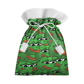 Подарочный 3D мешок с принтом Pepe The Frog в Петрозаводске, 100% полиэстер | Размер: 29*39 см | Тематика изображения на принте: frog | meme | memes | pepe | pepe the frog | грустная жабка | лягушка | лягушонок пепе | мем | мемы