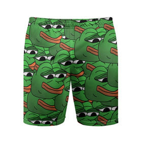 Мужские шорты спортивные с принтом Pepe The Frog в Петрозаводске,  |  | Тематика изображения на принте: frog | meme | memes | pepe | pepe the frog | грустная жабка | лягушка | лягушонок пепе | мем | мемы