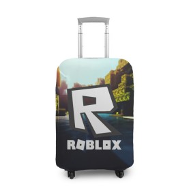 Чехол для чемодана 3D с принтом ROBLOX в Петрозаводске, 86% полиэфир, 14% спандекс | двустороннее нанесение принта, прорези для ручек и колес | game | gamer | logo | roblox | игры | логотип | роблокс