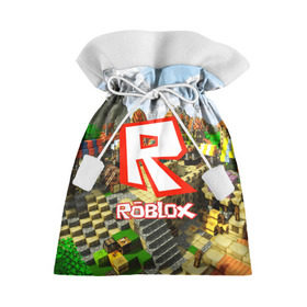 Подарочный 3D мешок с принтом ROBLOX в Петрозаводске, 100% полиэстер | Размер: 29*39 см | game | gamer | logo | roblox | игры | логотип | роблокс