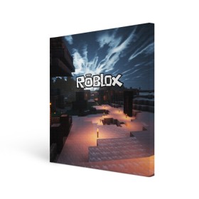 Холст квадратный с принтом ROBLOX в Петрозаводске, 100% ПВХ |  | game | gamer | logo | roblox | игры | логотип | роблокс