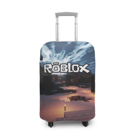 Чехол для чемодана 3D с принтом ROBLOX в Петрозаводске, 86% полиэфир, 14% спандекс | двустороннее нанесение принта, прорези для ручек и колес | game | gamer | logo | roblox | игры | логотип | роблокс