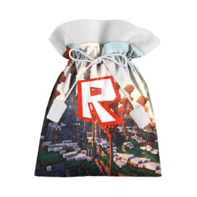 Подарочный 3D мешок с принтом ROBLOX GAME в Петрозаводске, 100% полиэстер | Размер: 29*39 см | game | gamer | logo | roblox | игры | логотип | роблокс