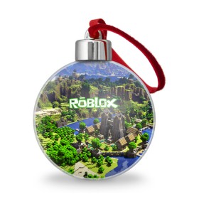 Ёлочный шар с принтом ROBLOX в Петрозаводске, Пластик | Диаметр: 77 мм | game | gamer | logo | roblox | игры | логотип | роблокс