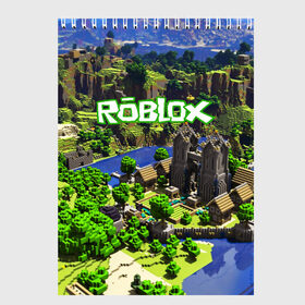 Скетчбук с принтом ROBLOX в Петрозаводске, 100% бумага
 | 48 листов, плотность листов — 100 г/м2, плотность картонной обложки — 250 г/м2. Листы скреплены сверху удобной пружинной спиралью | game | gamer | logo | roblox | игры | логотип | роблокс