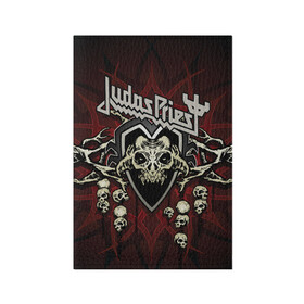 Обложка для паспорта матовая кожа с принтом Judas Priest в Петрозаводске, натуральная матовая кожа | размер 19,3 х 13,7 см; прозрачные пластиковые крепления | Тематика изображения на принте: breaking the law | judas priest | live | painkiller | гленн типтон | грув | метал | роб хэлфорд | рок | тим оуэнс | хард | хеви