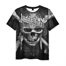Мужская футболка 3D с принтом Judas Priest в Петрозаводске, 100% полиэфир | прямой крой, круглый вырез горловины, длина до линии бедер | breaking the law | judas priest | live | painkiller | гленн типтон | грув | метал | роб хэлфорд | рок | тим оуэнс | хард | хеви