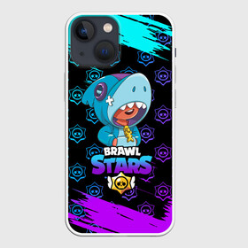 Чехол для iPhone 13 mini с принтом Brawl stars leon shark. в Петрозаводске,  |  | bea | bib | brawl stars | crow | el brown | leon | max | nita | sally leon | shark | акула | биа | биби | бравл старс | ворон | игра | леон | макс | нита | оборотень | салли леон | сэлли леон | шарк | эл браун