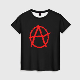 Женская футболка 3D с принтом Анархия в Петрозаводске, 100% полиэфир ( синтетическое хлопкоподобное полотно) | прямой крой, круглый вырез горловины, длина до линии бедер | art | rock | sons of anarchy | анархия | арт | группа | егор летов | логотип | музыка | панк | панк рок | прикольная | рок | свобода | хаос