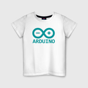 Детская футболка хлопок с принтом Arduino в Петрозаводске, 100% хлопок | круглый вырез горловины, полуприлегающий силуэт, длина до линии бедер | arduino | board | code | ide | ардуино | код | коды | плата | платы | программирование