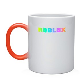 Кружка хамелеон с принтом ROBLOX в Петрозаводске, керамика | меняет цвет при нагревании, емкость 330 мл | Тематика изображения на принте: roblox | игра | компьютерная игра | логотип | онлайн | онлайн игра | роблакс | роблокс