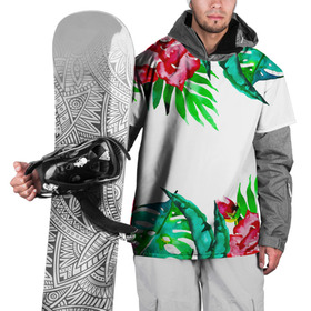 Накидка на куртку 3D с принтом Тропика в Петрозаводске, 100% полиэстер |  | flowers | pink | sun | весна | зелень | лето | листья | природа | розовый | розы | солнце | тропика | цветок | цветочки | цветы