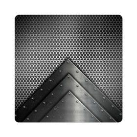 Магнит виниловый Квадрат с принтом Броня металлическая в Петрозаводске, полимерный материал с магнитным слоем | размер 9*9 см, закругленные углы | абстракция | броня | геометрия | железо | кольчуга | конус | круги | линии | металл | полосы | сетка | сталь | текстура | треугольник