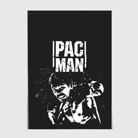 Постер с принтом Pac Man в Петрозаводске, 100% бумага
 | бумага, плотность 150 мг. Матовая, но за счет высокого коэффициента гладкости имеет небольшой блеск и дает на свету блики, но в отличии от глянцевой бумаги не покрыта лаком | manny pacquiao | pac man | pacquiao | бокс | мэнни пакьяо | пакьяо