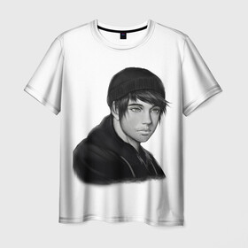 Мужская футболка 3D с принтом Думер в Петрозаводске, 100% полиэфир | прямой крой, круглый вырез горловины, длина до линии бедер | doomer | doomer girl | doomer guy | trad girl | думер | мем | мемы | парень