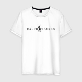 Мужская футболка хлопок с принтом Ralph Lauren в Петрозаводске, 100% хлопок | прямой крой, круглый вырез горловины, длина до линии бедер, слегка спущенное плечо. | Тематика изображения на принте: ralph lauren | богато | бренд | всадник | дорого | крикет | лаурен | лошадь | минимализм | поло | премиум | ральф | ральфлаурен | свитшот | тренд | футболка