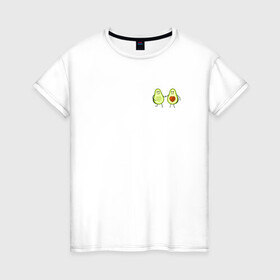Женская футболка хлопок с принтом Авокадо. в Петрозаводске, 100% хлопок | прямой крой, круглый вырез горловины, длина до линии бедер, слегка спущенное плечо | авокадо | веган | еда блогеров | мемы | минимализм | прикольные картинки | прикольные надписи | растение | смешное авокадо | фрукт