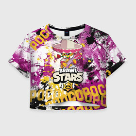Женская футболка Crop-top 3D с принтом Brawl Stars Poco в Петрозаводске, 100% полиэстер | круглая горловина, длина футболки до линии талии, рукава с отворотами | 