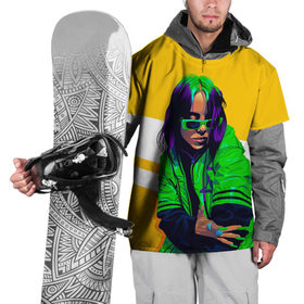 Накидка на куртку 3D с принтом Green Eilish в Петрозаводске, 100% полиэстер |  | bad guy | billie eilish | music | ocean eyes | pop | билли айлиш | билли эйлиш | девушка | музыка