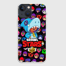 Чехол для iPhone 13 mini с принтом BRAWL STARS LEON SHARK в Петрозаводске,  |  | 8 bit | 8 бит | bibi | brawl stars | crow | el brown | leon | leon shark | max | mr.p | sally leon | shark | stars | virus | werewolf | акула | биби | вирус | ворон | леон | оборотень | пингвин