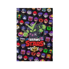 Обложка для паспорта матовая кожа с принтом BRAWL STARS VIRUS 8-BIT в Петрозаводске, натуральная матовая кожа | размер 19,3 х 13,7 см; прозрачные пластиковые крепления | 8 bit | 8 бит | bibi | brawl stars | crow | el brown | leon | leon shark | max | mr.p | sally leon | shark | stars | virus | werewolf | акула | биби | вирус | ворон | леон | оборотень | пингвин