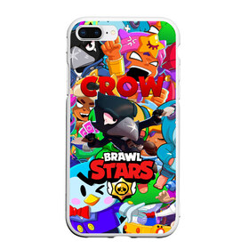 Чехол для iPhone 7Plus/8 Plus матовый с принтом BRAWL STARS CROW в Петрозаводске, Силикон | Область печати: задняя сторона чехла, без боковых панелей | 8 bit | 8 бит | bibi | brawl stars | crow | el brown | leon | leon shark | max | mr.p | sally leon | shark | stars | virus | werewolf | акула | биби | вирус | ворон | леон | оборотень | пингвин