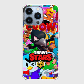 Чехол для iPhone 13 Pro с принтом BRAWL STARS CROW в Петрозаводске,  |  | 8 bit | 8 бит | bibi | brawl stars | crow | el brown | leon | leon shark | max | mr.p | sally leon | shark | stars | virus | werewolf | акула | биби | вирус | ворон | леон | оборотень | пингвин