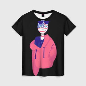 Женская футболка 3D с принтом СountryHumans в Петрозаводске, 100% полиэфир ( синтетическое хлопкоподобное полотно) | прямой крой, круглый вырез горловины, длина до линии бедер | country humans | америка | интернет приколы | мемы | прикольные картинки | сountryhumans