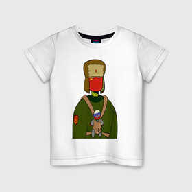Детская футболка хлопок с принтом СountryHumans - Россия в Петрозаводске, 100% хлопок | круглый вырез горловины, полуприлегающий силуэт, длина до линии бедер | country humans | интернет приколы | мемы | прикольные картинки | россия | сountryhumans | ссср