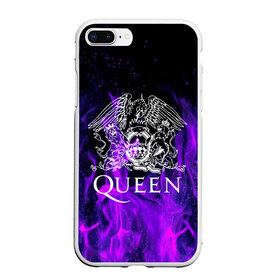 Чехол для iPhone 7Plus/8 Plus матовый с принтом QUEEN в Петрозаводске, Силикон | Область печати: задняя сторона чехла, без боковых панелей | queen | rock | брайан мэи | группа queen | группа квин | джон дикон | квин | королева | король | роджер тейлор | рок | фредди меркьюри