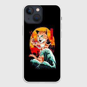 Чехол для iPhone 13 mini с принтом Котейка в Петрозаводске,  |  | animal | anime | art | cat | japan | meme | samurai | аниме | арт | волна | животное | закат | иероглефы | кот | кошка | мем | прикол | прикольная | природа | сакура | самурай | суши | юмор | япония