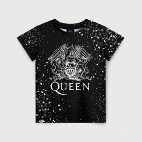 Детская футболка 3D с принтом QUEEN в Петрозаводске, 100% гипоаллергенный полиэфир | прямой крой, круглый вырез горловины, длина до линии бедер, чуть спущенное плечо, ткань немного тянется | queen | rock | брайан мэи | группа queen | группа квин | джон дикон | квин | королева | король | роджер тейлор | рок | фредди меркьюри